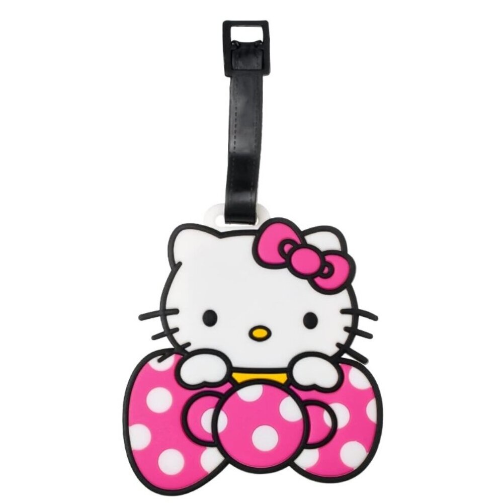 Hello Kitty Luggage Tag Pink Bow PVC Bag Tag